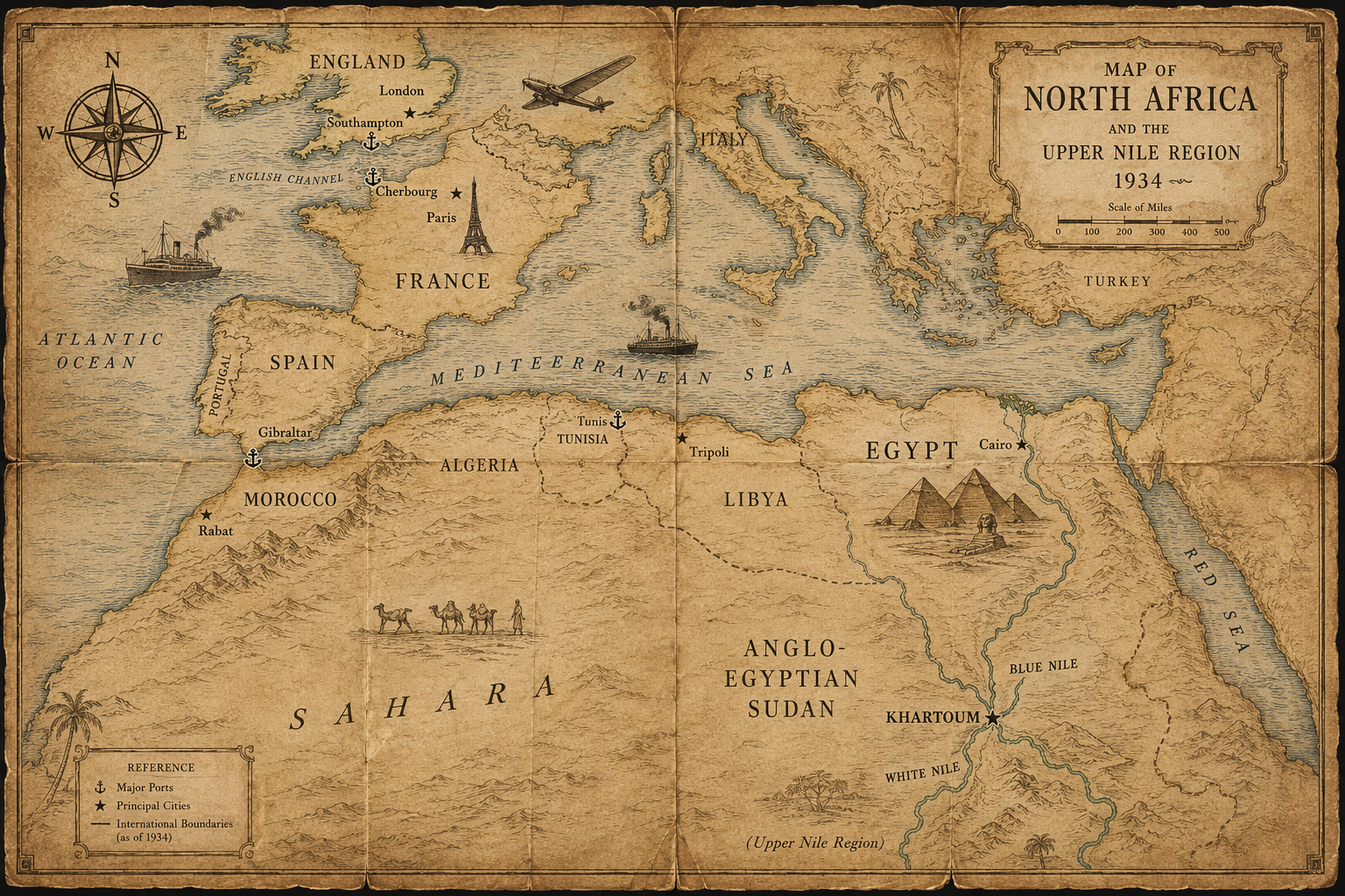 Map of North Africa 1934